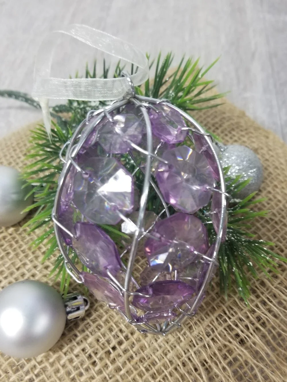 Jeweled Teardrop Shaped Ornament